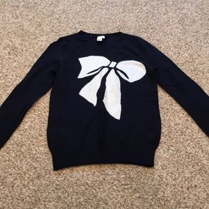 J crew size small bow sweater navy